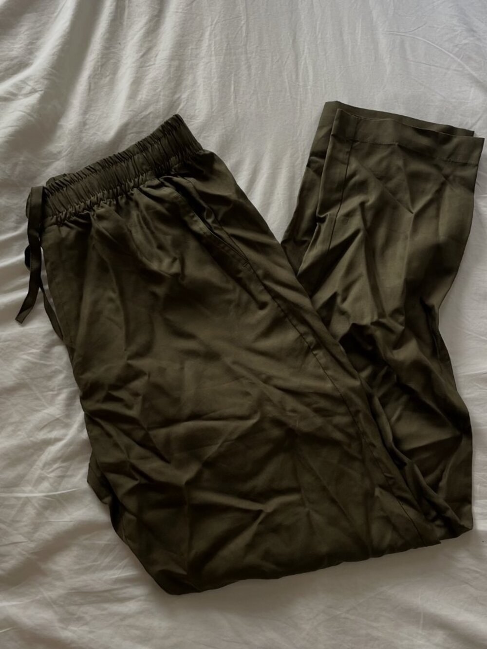 Venroy green tencel trouser